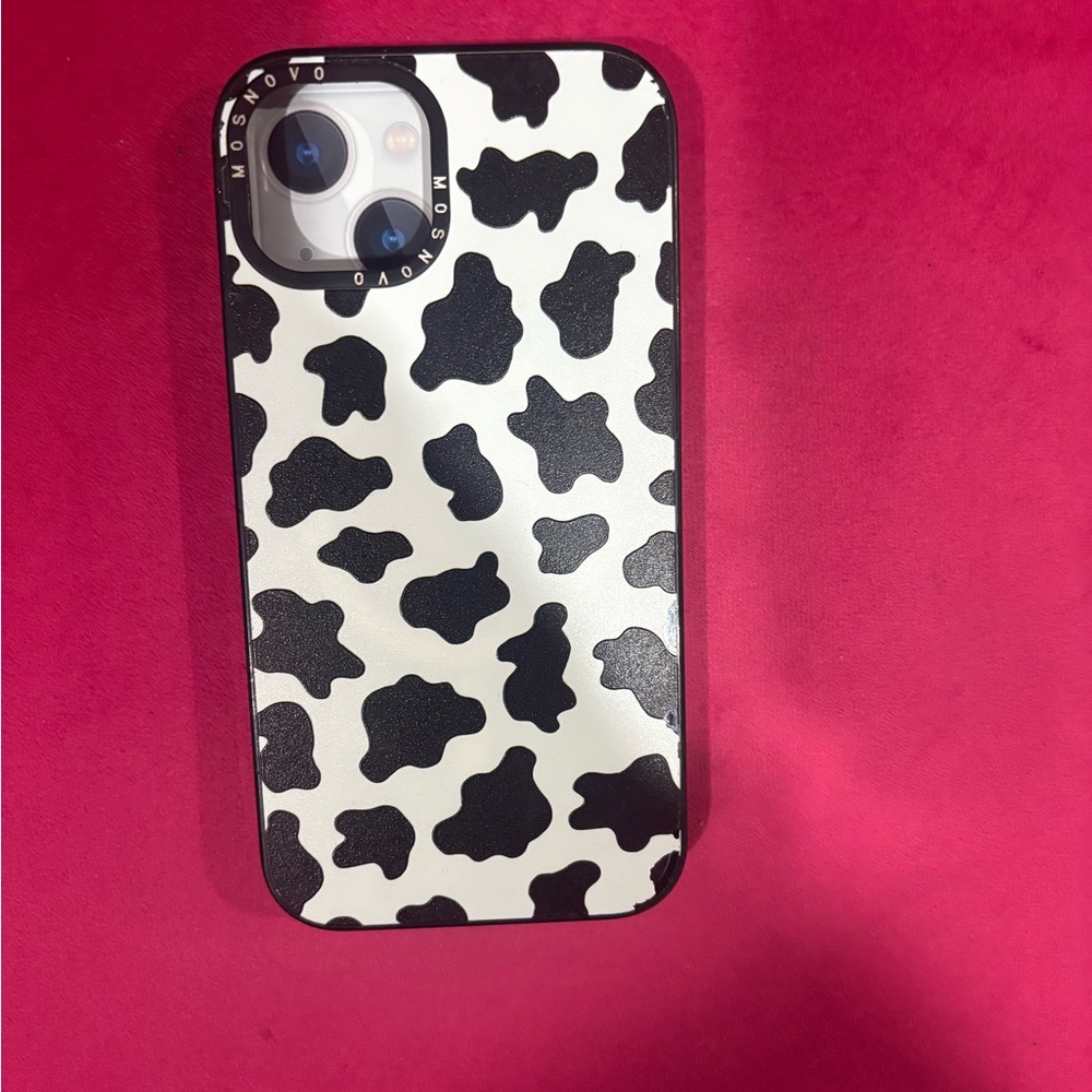 Cow Print Phone Case - Black and White